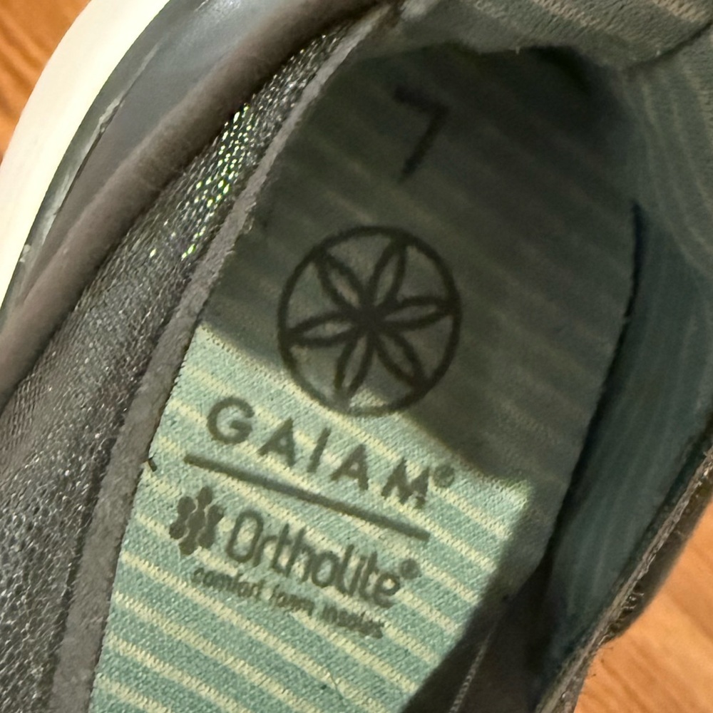 Gaiam Ortholite Sneakers Size 7 Gray Teal Comfort Walking Athletic Shoes - Picture 5 of 6